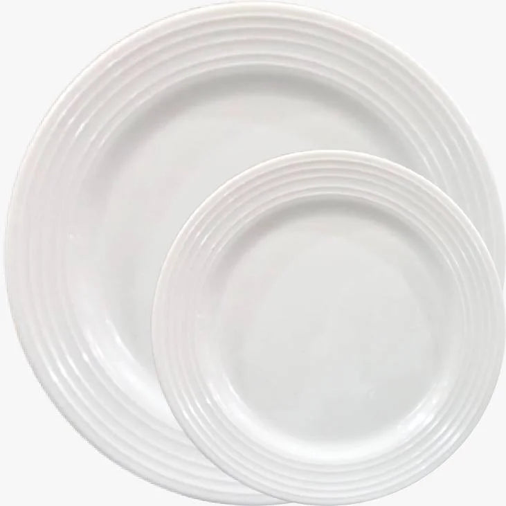 Melamine Double Glaze White Dinner/Rice Plates For Restaurant