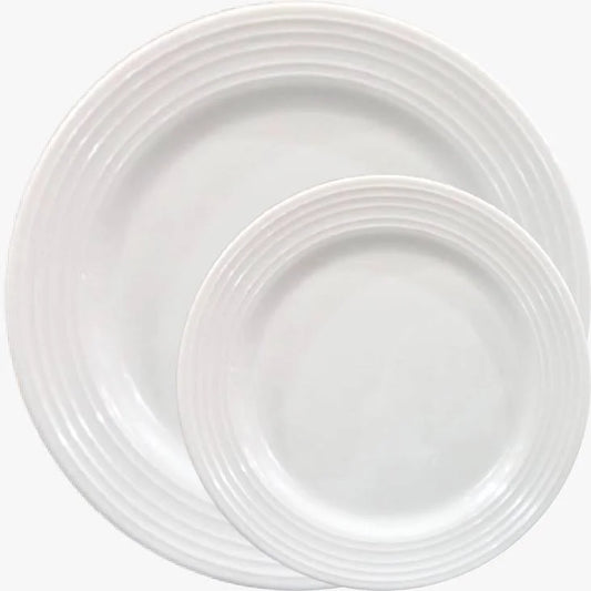 Melamine Double Glaze White Dinner/Rice Plates For Restaurant